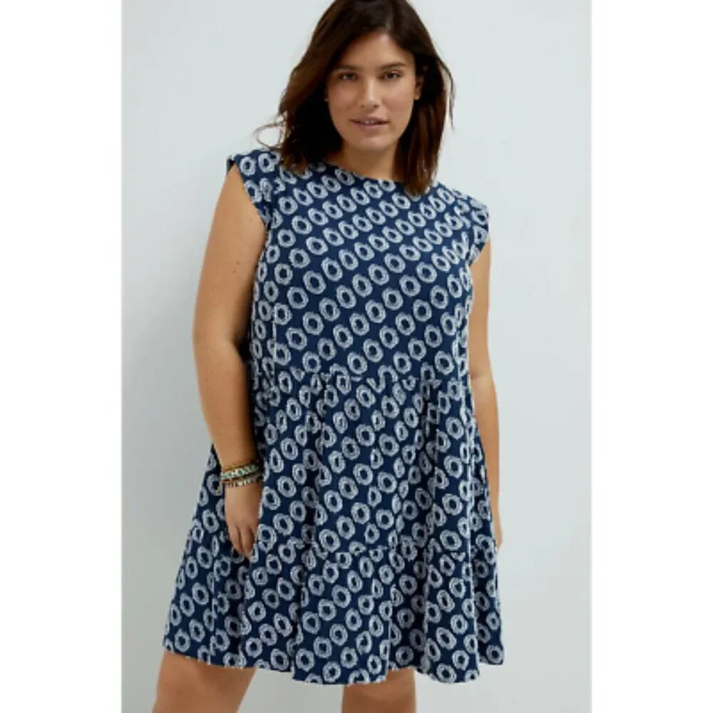 Anthropologie Maeve‎ Blue Lisanne Textured Tunic Dress